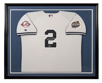 2003 Derek "Sanderson" Jeter Signed and Framed New York Yankees World Series Road Jersey (Steiner)